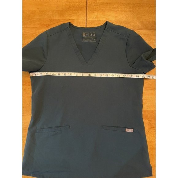 Figs Womens Size Med Teal Stretch Casma V Neck Short Sleeve Scrub Top‎ - Picture 4 of 6
